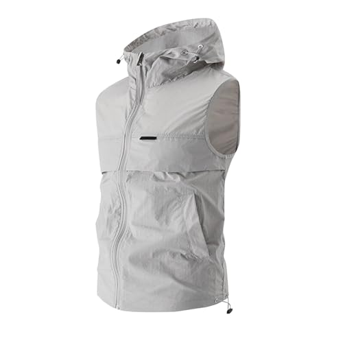 Men's Windproof Lightweight Golf Vest Outerwear with Pockets, Softshell Sleeveless Jacket Running Hiking Outfits