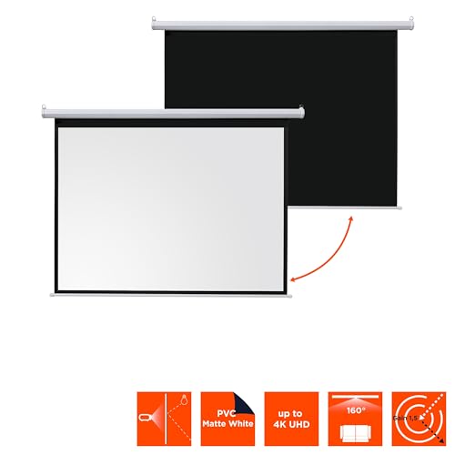 celexon Basic Motor-Leinwand 100 | 200x150 cm 4:3 | elektrische Full-HD 4K Beamer-Leinwand f&uuml;r Heimkino oder B&uuml;ro-Pr&auml;sentationen | geeigent zur Deckenmontage oder Wandmontage | inkl. Fernbedienung