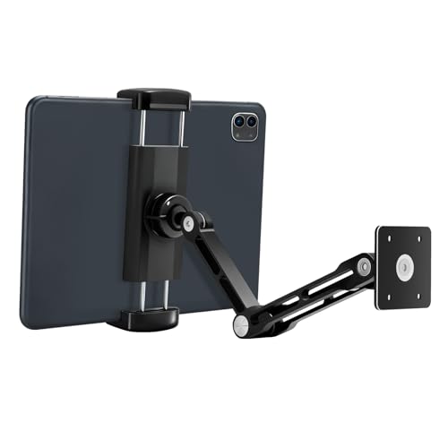 VINATO Support Mural Tablette Rotatif à 360°, Extensible Pliable Support Mural pour iPad Téléphones Tablettes de 4,7 à 13 Pouces, pour Cuisine, la Salle...