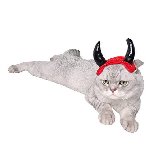 Diadema de Cuernos Demoníacos para Perros y Gatos miniatura 3