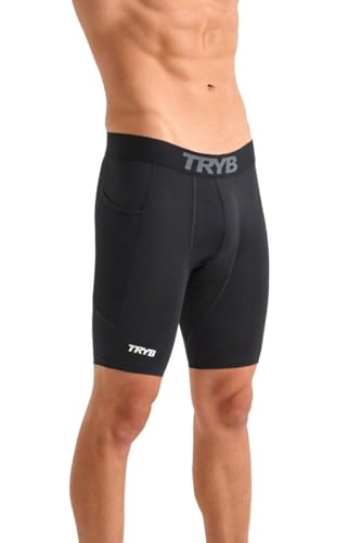 Image of TRYB Men's Compression Shorts & Pants | Sports Innerwear for Gym, Running & Training | Quick Dry, Breathable, 4-Way Stretch, Moisture Wicking, Anti-Chafing Muscle Support Athletic Wear with Pocket