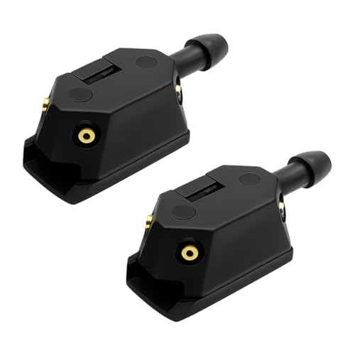 Ywdiml 2PCS Car Front Windshield Washer Nozzles, 4 Holes Vehicle Washer Arm Sprayer Nozzle, Automotive Left Right Windshield Squirter Replacement Accessories, Universal Fit (Small)