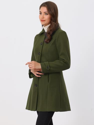 Image of Allegra K Women's Winter Classic Overcoat with Pockets Single Breasted Coat