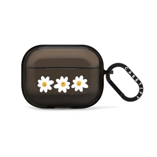 Coque AirPods Pro antichoc CASETiFY Impact noir étui fleur marguerite