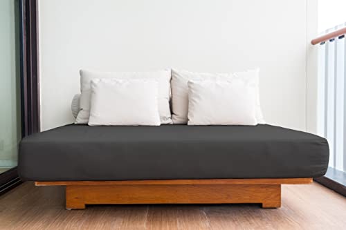 LivinEase Drap-housse double en polycoton - 26 cm de profondeur - Sans bouloches - Entretien facile - Doux et confortable - Gris anthracite - Pour lit double Cover