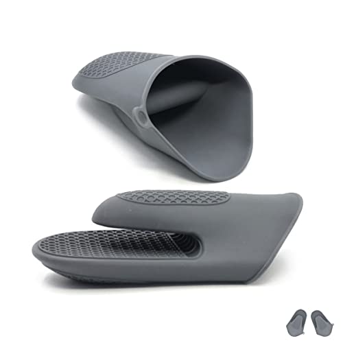 Oven Glove Thicken Silicone Pot Holder Mini Oven Mitt Heat Resistant Pinch Covers for Baking Cooking Bbq Grilling (grey)