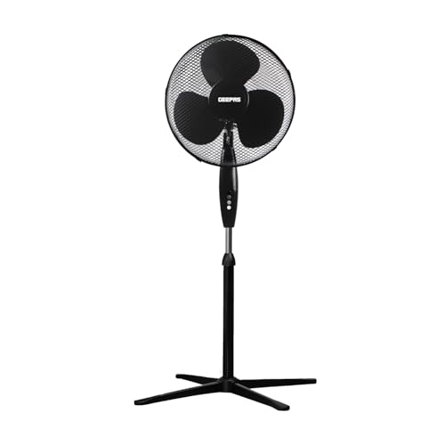 GEEPAS 16” Pedestal Free Standing Cooling Fan | 3 Speed 3 Blades Wide Angled Oscillation |...