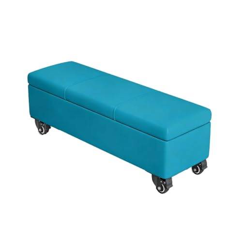 Table basse salon coffre de rangement bleu au design raffiné pour séjour