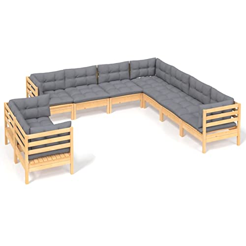 MOONAIRY 9-TLG. Garten-Lounge-Set mit Grauen Kissen, Lounge Gartenmöbel Set, Terassenmöbel Wetterfest, Loungemöbel… – Bild 3