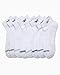 Reebok Men's Quarter Socks - 8 Pack Performance Arch Support Socks - Cushioned Athletic Socks for Men (Shoe Size: 6-12.5), Size 6-12.5, All White