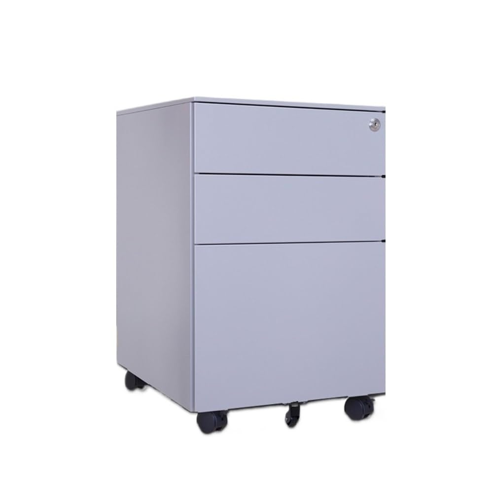 Aioneer Gris File Cabinet Steel Movable Cabinet Small Push Cabinet Under Desk Storage Cabinet Three Drawers With Wheels Filing Cabinet