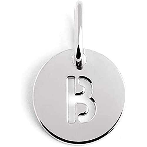 SINGULARU – Mini Medallion Letter Plata – Colgante Inicial en Latón con Acabado Baño de Rodio – Colgante Letras A – Z – Charm Combinable con Collar – Joyas para Mujer – Letra I