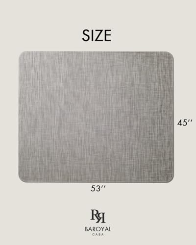 Image of Baroyal Office Chair Mat for Hardwood Floor Under Desk Computer Rolling Chair Mat for Wood /Tile Floor Non-Slip Heavy Duty Desk Rug PVC Plastic Hard Floor Protector 45 inchx 53 inch (Soapstone)