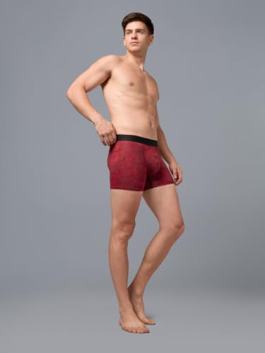 Image of TECHNOSPORT Men's Colorblock Trunks Underwear with ElastoLITE 4 Way Stretch Lightweight Breathable Moisture Wicking Soft Anti Odour Anti Microbial Comfort Fit Boxer Briefs Innerwear for Men
