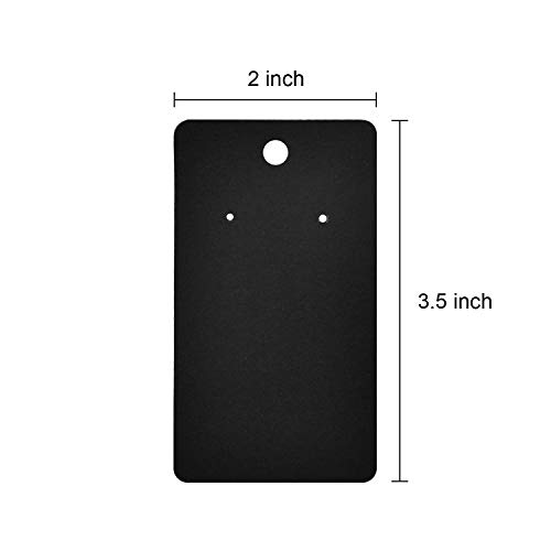 Coopay 200 Pieces Earring Display Card Earring Card Holder Blank Kraft Paper Tags For Diy Ear Studs And Earrings,3.5 X 2 Inches (Black) #TOP2