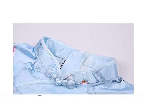 Silk Girl Qipao Dress Soft Floral Long Girls Full Dresses Cheongsam Chinese Traditional Uniform for School Party4