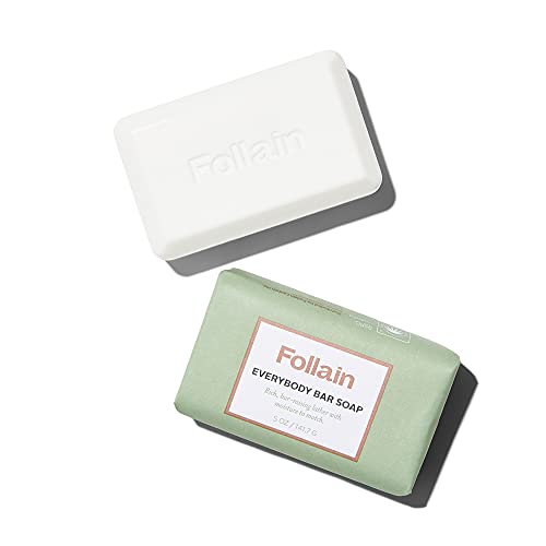 Follain Everybody Bar Soap | Lavender & Bergamot, Skin Moisturizing Hand & Body Cleanser with Shea Butter, Argan Oil, Hydrate for Softer Skin, Non-Drying, Rich-Lather, Cruelty Free, 5 oz