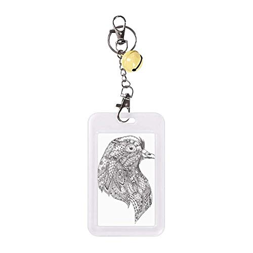 Protège-carte de crédit oiseau noir oiseau féroce art déco cloche jaune