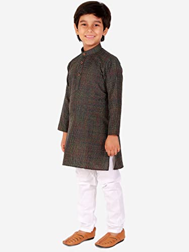 Image of Pro-Ethic Style Developer Kids Cotton Solid Ethnic Kurta Pajama Set|Traditional Style Kurta Pajama