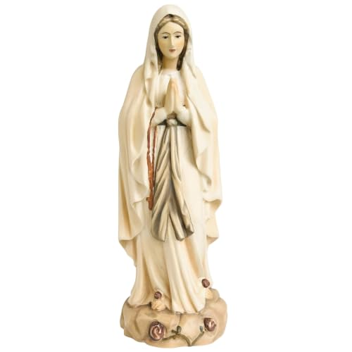 Madonnine de Lourdes en bois de 10 cm un cadeau spirituel artisanal unique