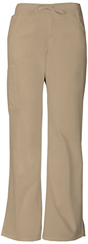 Dickies Women's Signature Mid Rise Drawstring Scrubs Cargo Pant, Dark Khaki, Medium