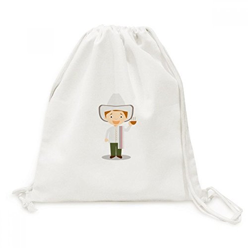 Sac à dos à cordon en toile avec motif Colombie pour voyage