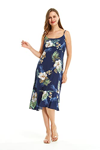 Image of Matchable Family Hawaiian Luau Men Women Girl Boy Clothes in Pineapple Garden Navy