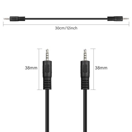 Cable de audio auxiliar 2.5mm macho a macho TRRS 0.3 m miniatura 7