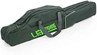 Folding Fishing Rod Case Canvas Fishing Pole Tools Storage Bag Fishing Gear Tackle