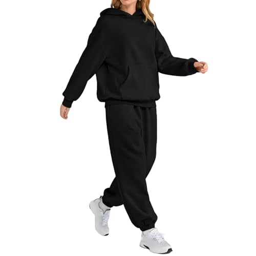 ZWRXW Womens 2 Piece Outfits Lounge Sets Solid/Rainbow Striped Sweatsuit Oversized Sweatshirt High Waist Sweatpants Tracksuit2