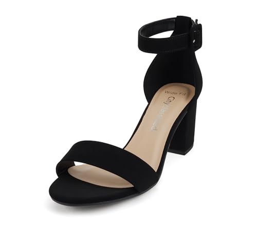 CITYCLASSIFIED “W-Hallie” ~ Women Round Toe Closed Back Counter Low Heel Dress Sandal with Adjustable Ankle Strap2