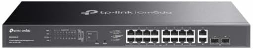 TP-Link Omada 20-Port Gigabit Easy Managed Switch, 16-Port PoE+, 250W Budget, 2 RJ45 and 2 SFP Uplinks, Auto Recovery, Port Isolation, SDN, VLAN, Cloud Management ES220GMP