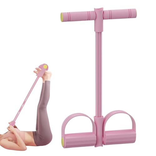 Banda para pedal de pie, equipo de ejercicio de 17.71 pulgadas para entrenamiento de tensión, cuerda para sentadillas con tubo de resistencia ajustable, elástico para adultos, hombres, adolescentes y