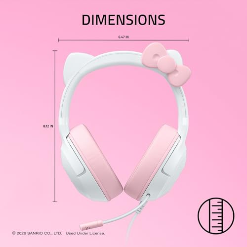 Razer Kraken Kitty V2 USB Wired Headset w/Kitty Ears, Hello Kitty Edition - image 8