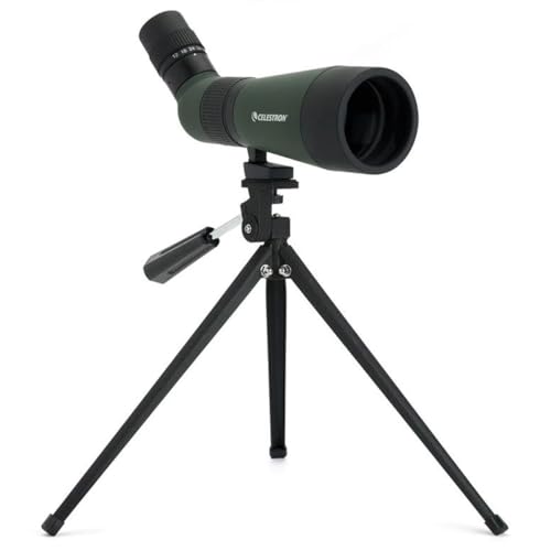 Celestron – LandScout 60mm Angled Spotting Scope – Fully Coated Optics – 12–36x Zoom Eyepiece – Rubber Armored – Tabletop Tripod and Smartphone Adapter