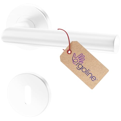 ERGO line LUCA Poignée de porte d'intérieur, blanche, pour portes d'intérieur à clé, paire de...