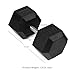 Titan Fitness 120 LB Pair Free Weights, Black Rubber Coated Hex Dumbbell, Straight Stainless Steel Handle, Strength Training, Full Body Workout