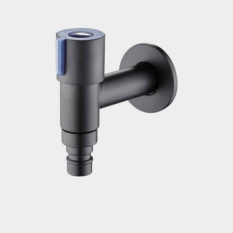 Robinet de machine à laver noir mat pour fixation murale au jardin