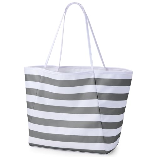 Image of KALIDI Beach Tote Bag Women Large Waterproof Sandproof Shoulder Handbag Packable Grocery Bag Hobo Purse for Picnic Vacation