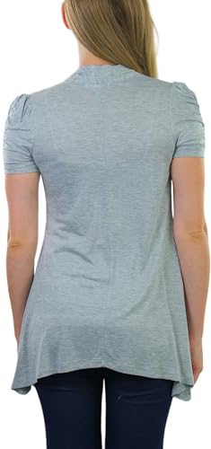 Image of ToBeInStyle Womens Open Front Casual Shrug Lightweight Layering Cardigan Sleeveless or Short Sleeve