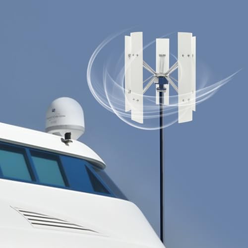 LyeXD 5 Blades Wind Turbine Generator Kit, 500W 12V Vertical Axis Wind Turbine Generator w/Controller, 2.5m/s Low Wind Speed Starting Wind Turbines Kit, Wind Power Generator for Home