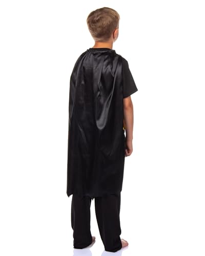 DC Comics Batman Pajamas Boys Short Sleeve Shirt And Pant Set With Detachable Cape PJs4