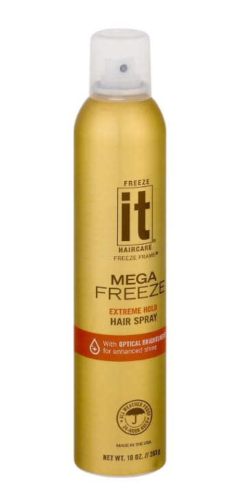 Fr.eeze It Mega Freeze Hair Spray, Extreme Hold, Nourishing UV Protection,10 oz (Pack of 1)