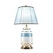 Lampada da Tavolo Le lampade da Tavolo Blu Concise lampade da Comodino Ceramica lampade da Comodino con Paralume in Tessuto lampade da Tavolo Moderno for Comodino for Home Office, 24"H Lampada da Com