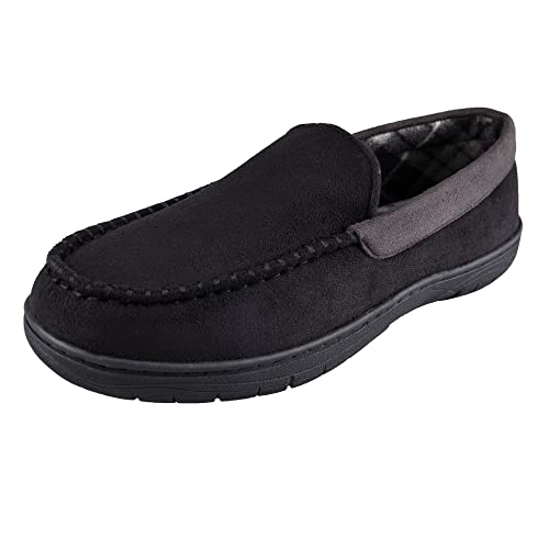 Haggar Men's Closed-Back Memory Foam Venetian Slipper House Shoe-Indoor/Outdoor Sole