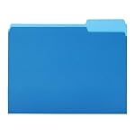 Amazon Basics File Folders for Organization, Letter Size, 1/3 Cut Tab, Sturdy with Tabs for Organizing and Filing, Blue, 36-Pack
