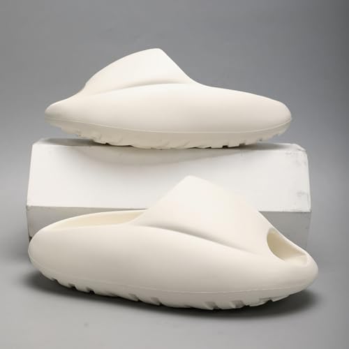 Cloud Slides for Men, Ultra - Soft Recovery Slides with Ultra - Thick Sole, Open Toe Pillow Shower Shoes for Indoor and Outdoor Use (Black,6.5)4