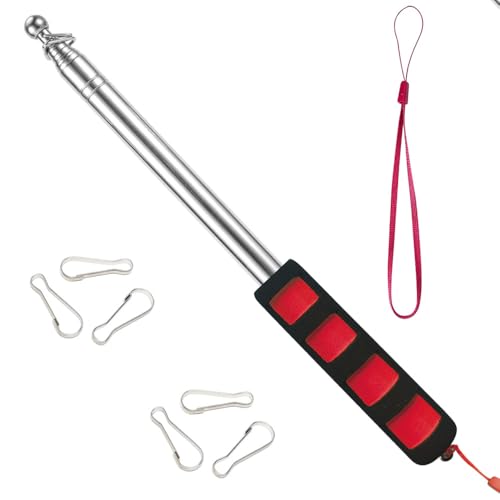 CuiCanfla Handheld Fahnenstange Fahnenstange mit Clips,2.5M Fahnenstange ausziehbar, für Camping Reise Ausflüge Wettbewerbe Lehrleiter,für Klassenzimmer Touristenführer FlagBanner