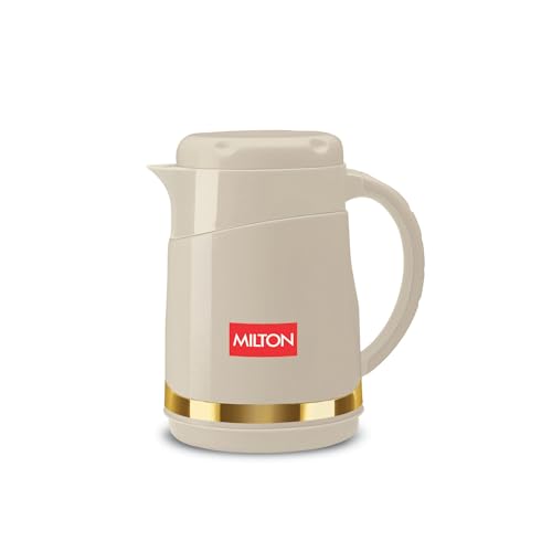 Milton Renova 500 Water Jug, PU Insulated Inner Stainless Steel Hot & Cold Jug, BPA Free, Leak Proof, 500 ml, Beige, Ideal for Tea, Coffee, Water, Hot Beverages
