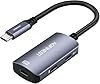 USB C zu AR-Brille mit Ladeadapter, Type C zu Monitor und Lade-Konverter 100W PD, 4K@60Hz Kompatibel für iPhone 15/16 Viture/Rokid/Xreal AR-Brille (Dual USB C)